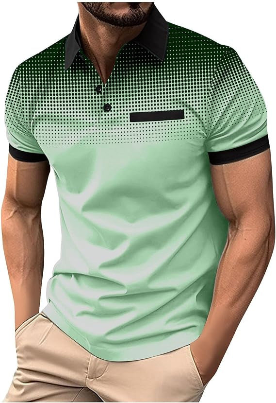 Herrer Poloshirt med moderne gradient og minimalistiske accenter Stilla