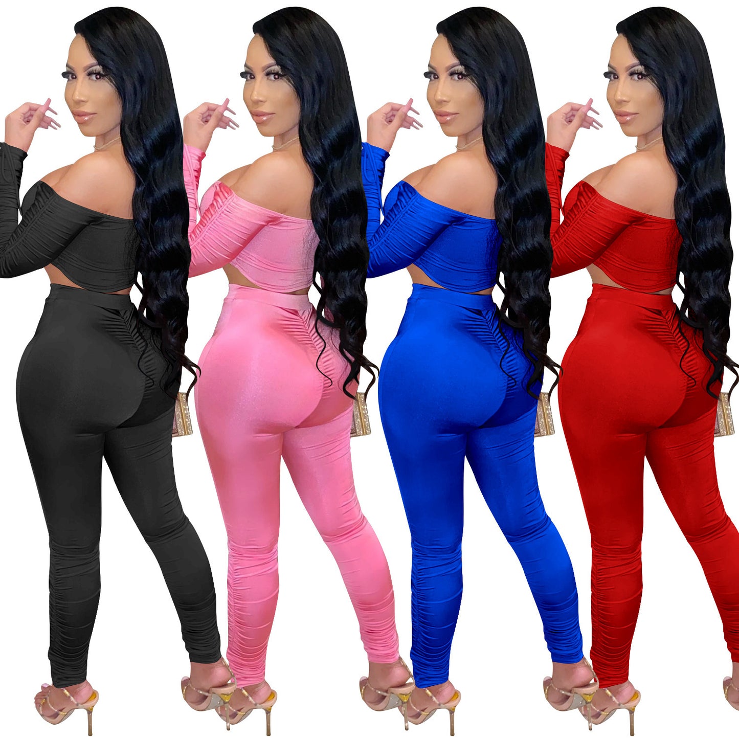 Dame Elegant Off-Shoulder Jumpsuit med raffinerede ruffles detaljer og figursyet pasform Stilla