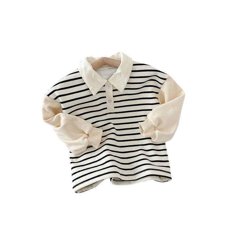 Børn Stilfuld Stribet Polo Sweatshirt Stilla
