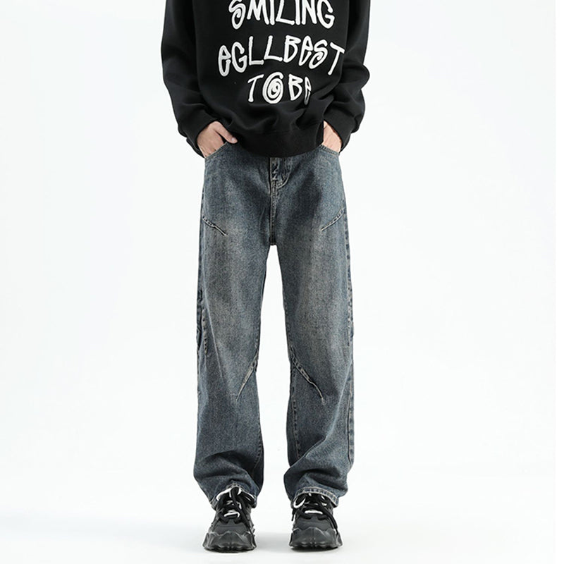 Herre afslappede baggy jeans med unikke syninger og en behagelig pasform Stilla