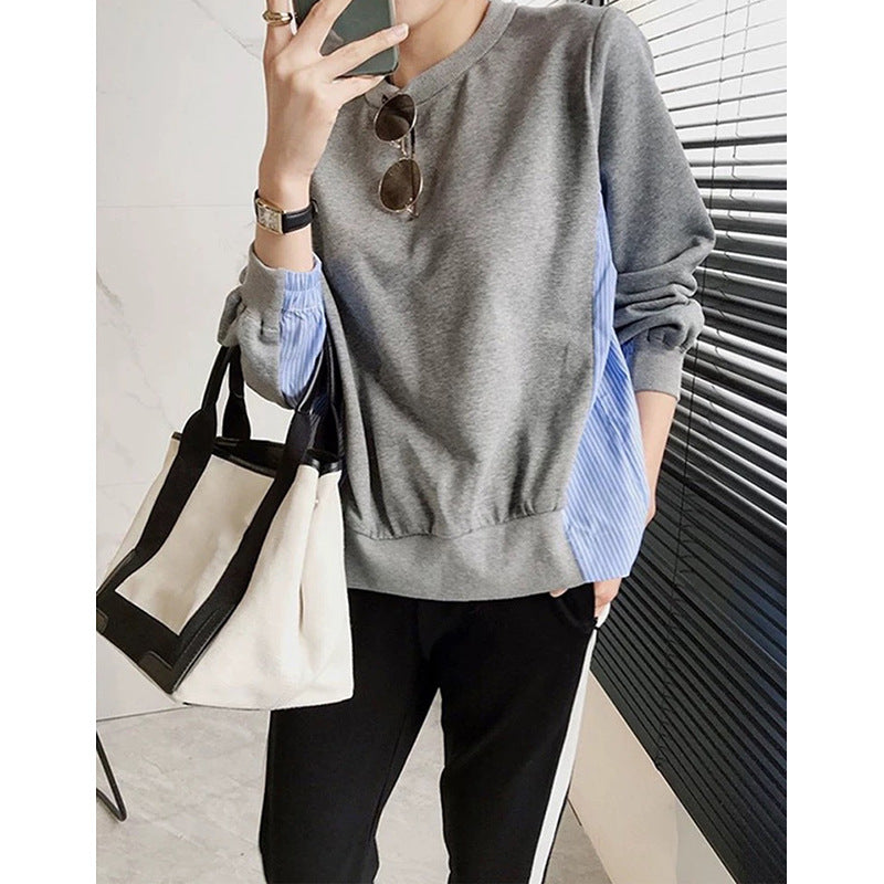 Dame Sweatshirt med elegant kontrastærme og mode snit Stilla