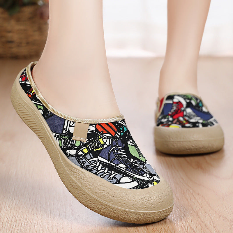 Dame Designer mode Clogs med unik farverig tryk Stilla