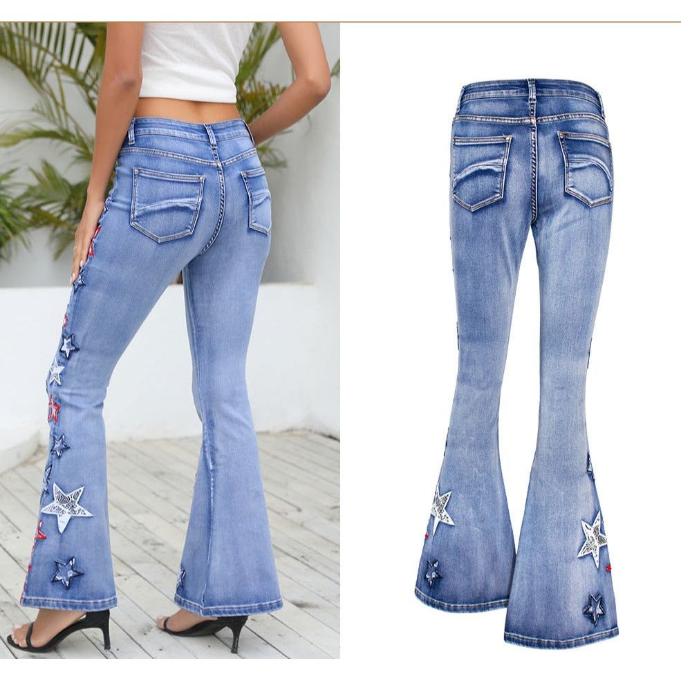 Stilla | Bredde ben Denim Flare Bukser