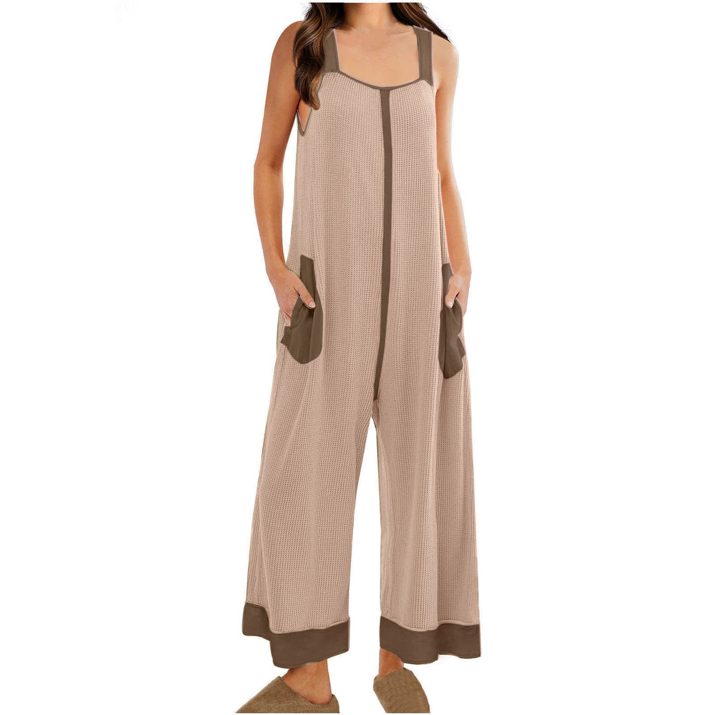 Dame afslappet Jumpsuit med sidelommer og bredt ben Stilla