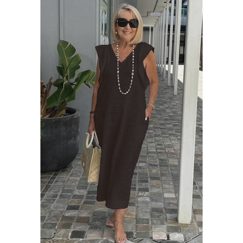 Stilla | Chic Bag Bind Flatter Ærme Bomulds Linnedragt