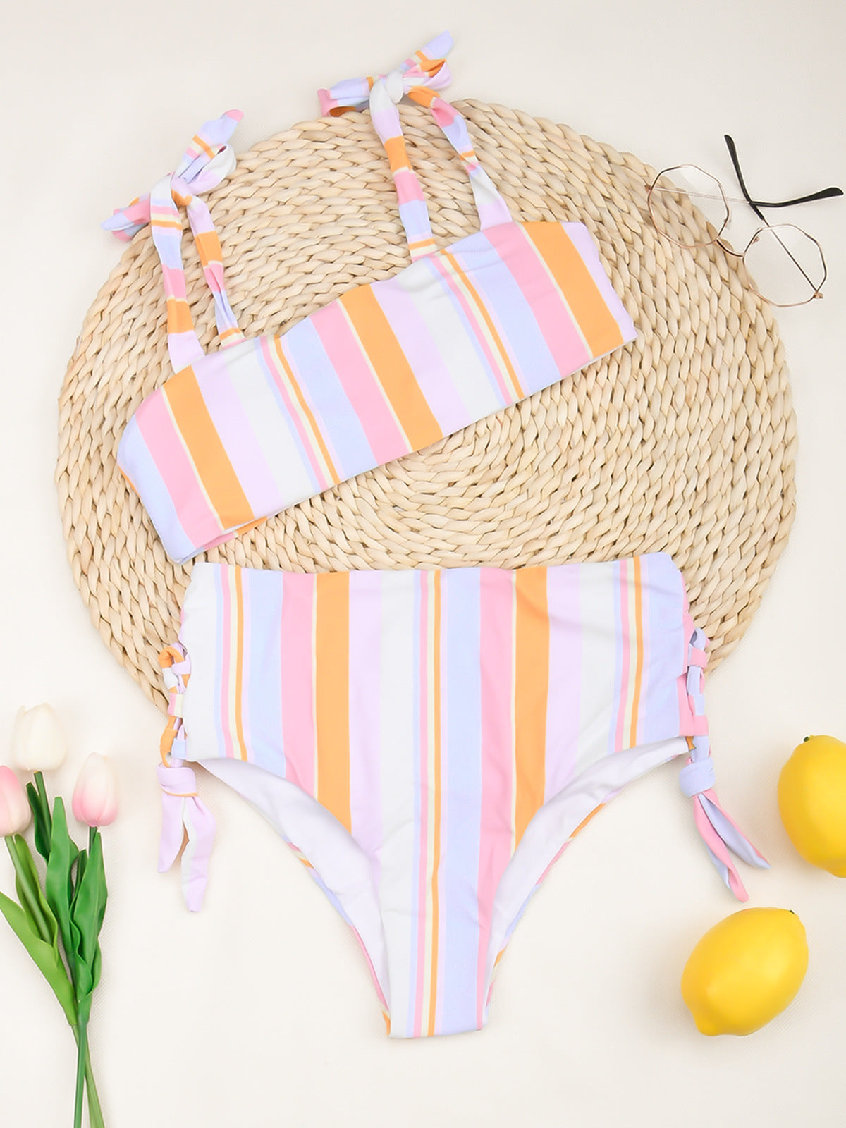 Dame Elegant Bikini-Sæt med glitrende kædedetaljer Stilla