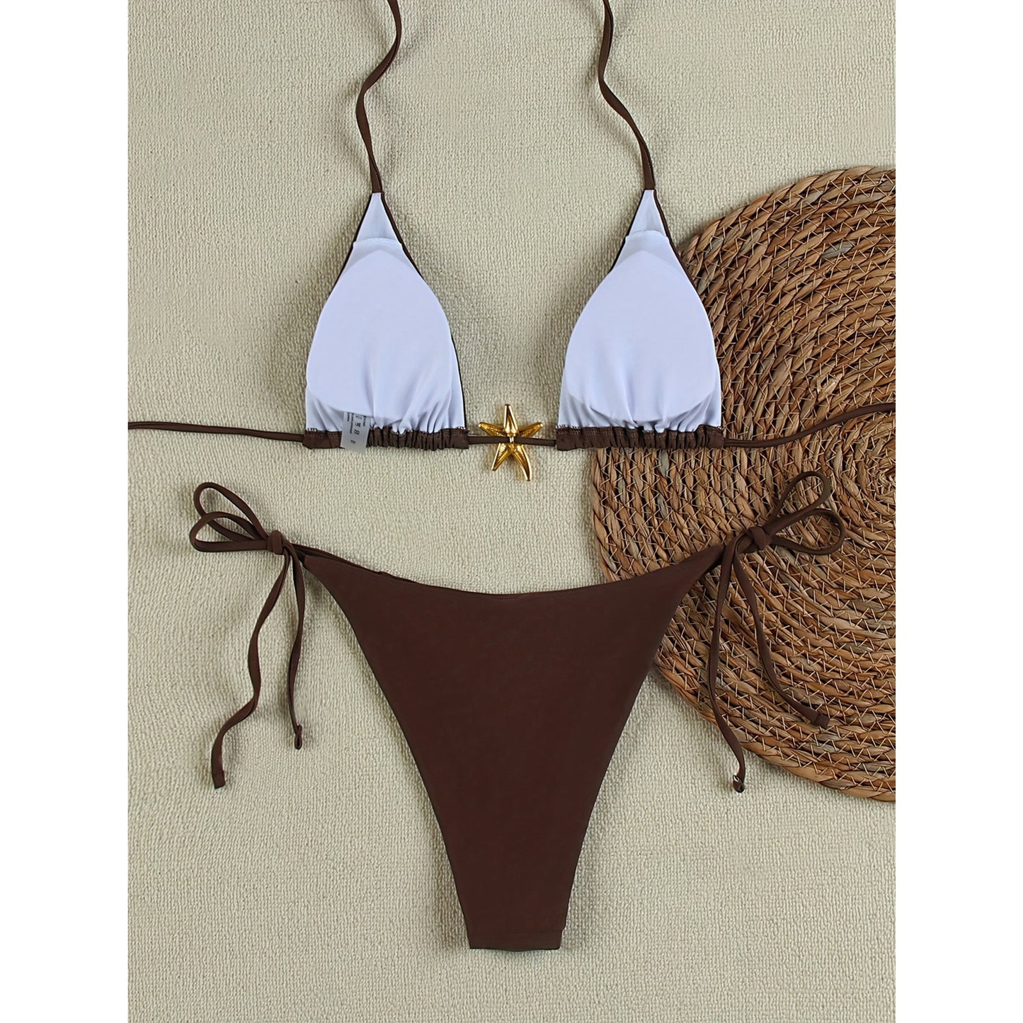 Dame Triangle-bikini med modigt stjernedetalje og justerbare stropper Stilla