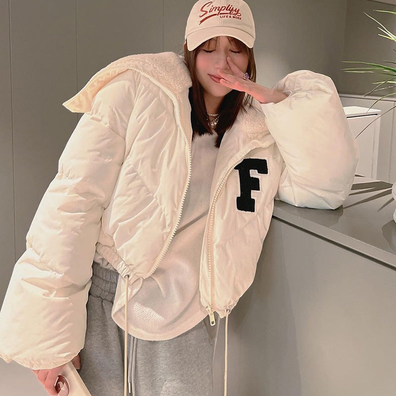 Femme Cropped Fleece-foret Puffer Jakke Stilla