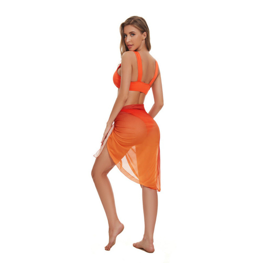Dame Triangel-Bikini med feminine blomsterdesign og afslappet nederdel Stilla