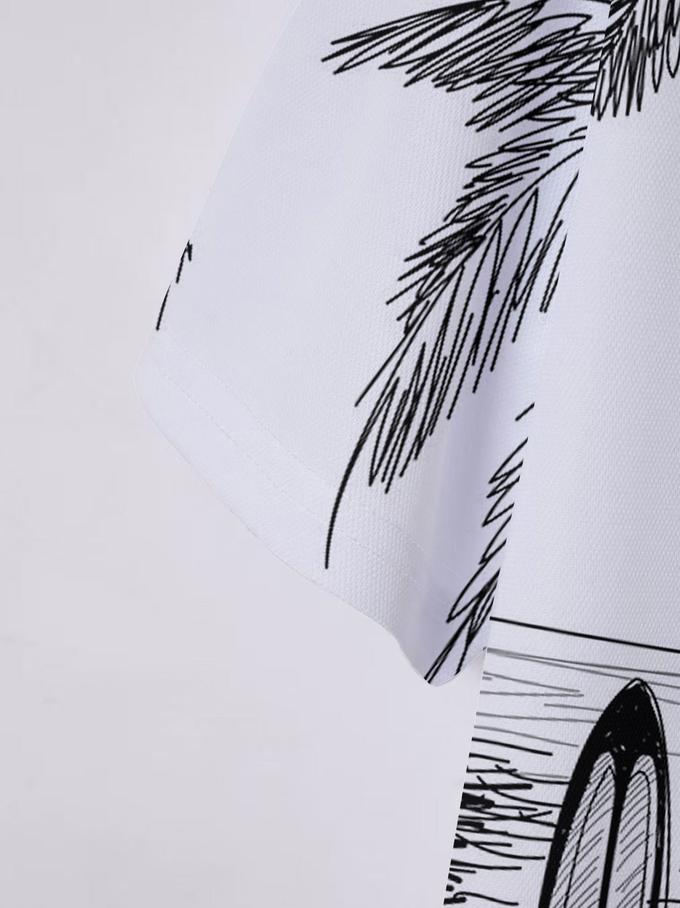 Herre polo shirt med kreativt surfer- og palmemotiv Stilla