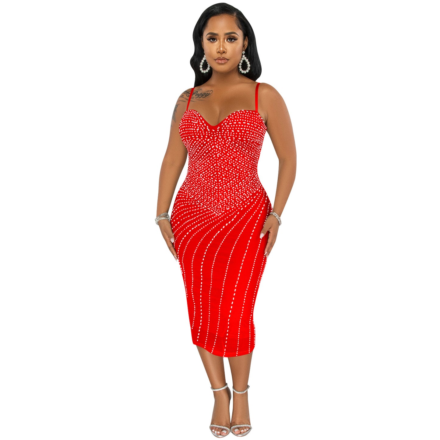 Dame Elegant aften kjole med skinnende pailetter og tætsiddende snit Stilla