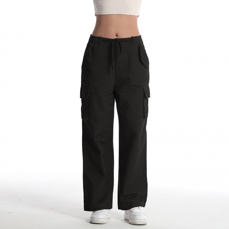 Damer Casual Cargo Bukser med bred pasform og adskillige lommer Stilla
