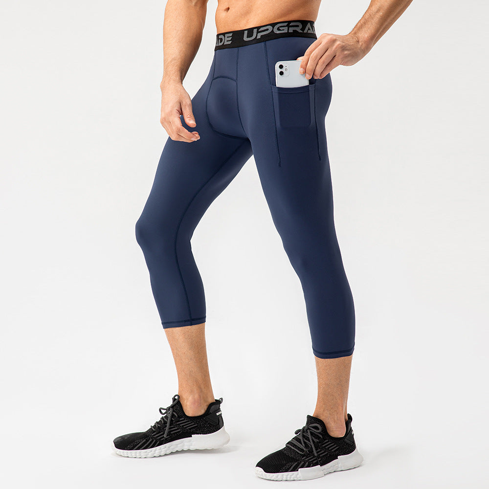 Herrer Sporty Kompressionsleggings med praktiske sidelommer og åndbare egenskaber Stilla