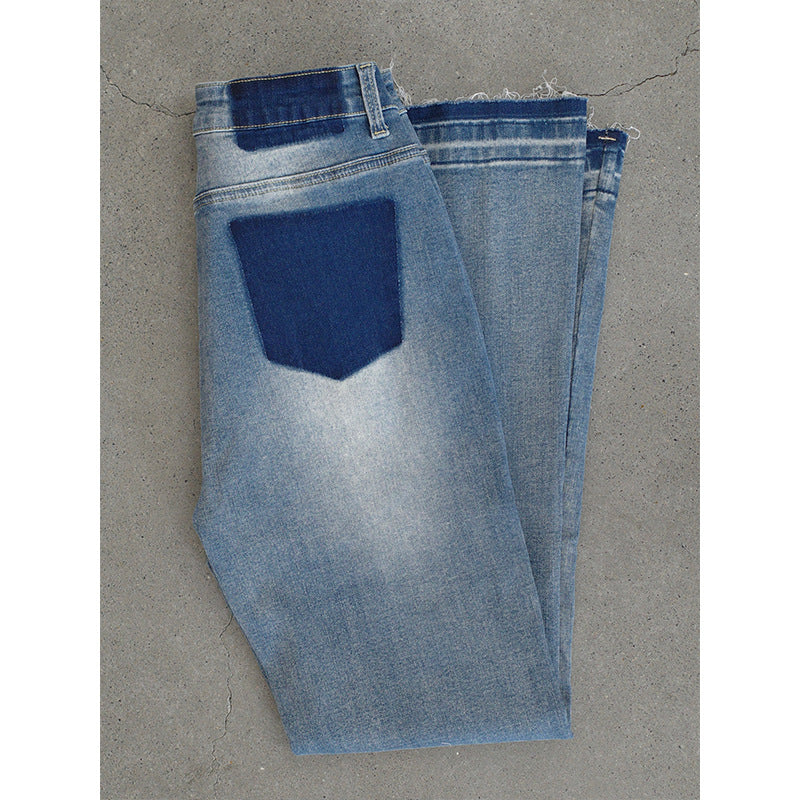 Dame Bootcut Jeans med frynset afslutning Stilla