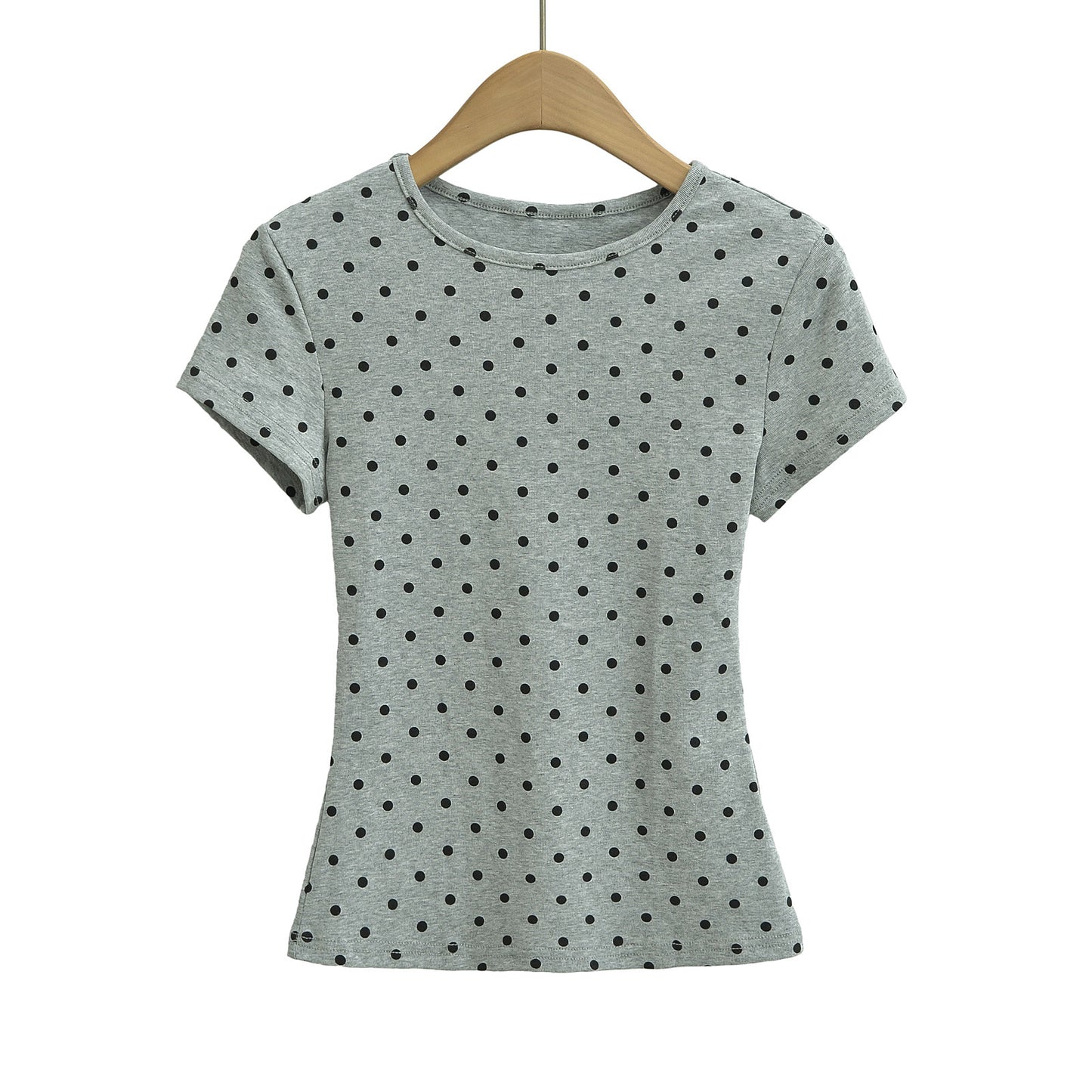 Dame T-shirt med polka-prikker og elastisk komfort Stilla