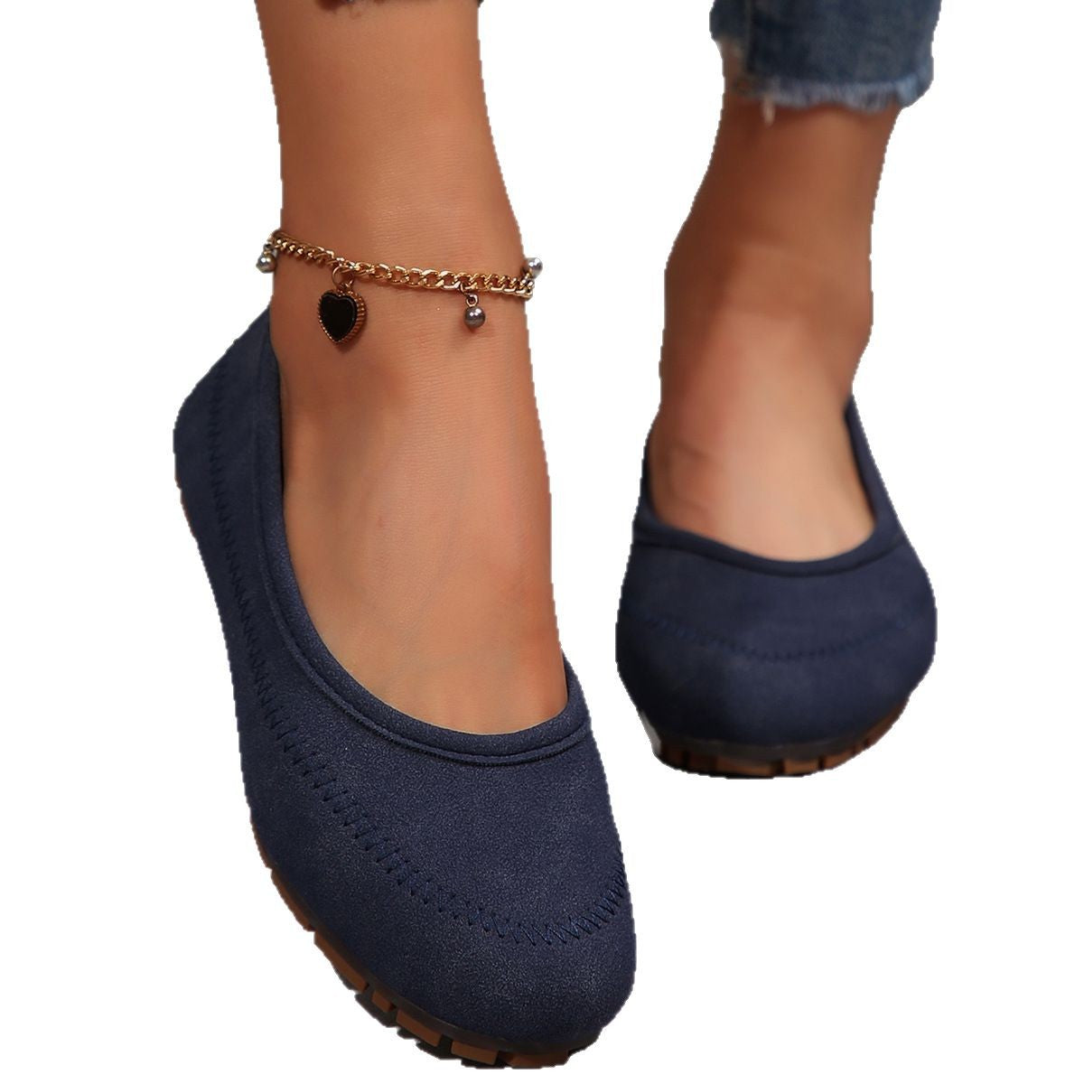Dame ballerina sko lavet af blødt mikrofiber med polstret indersål Stilla