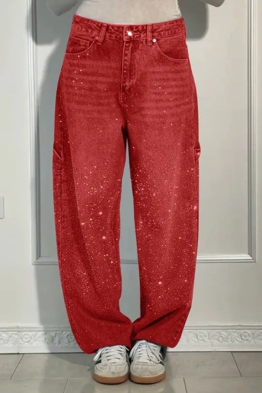 Femme Designer Højlivs-Jeans med himmelske udsmykninger Stilla