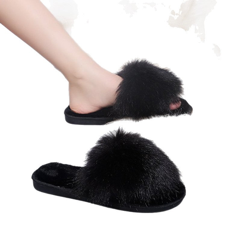 Dame fluffy hjemmesko med luksuriøs pelsdetalje Stilla