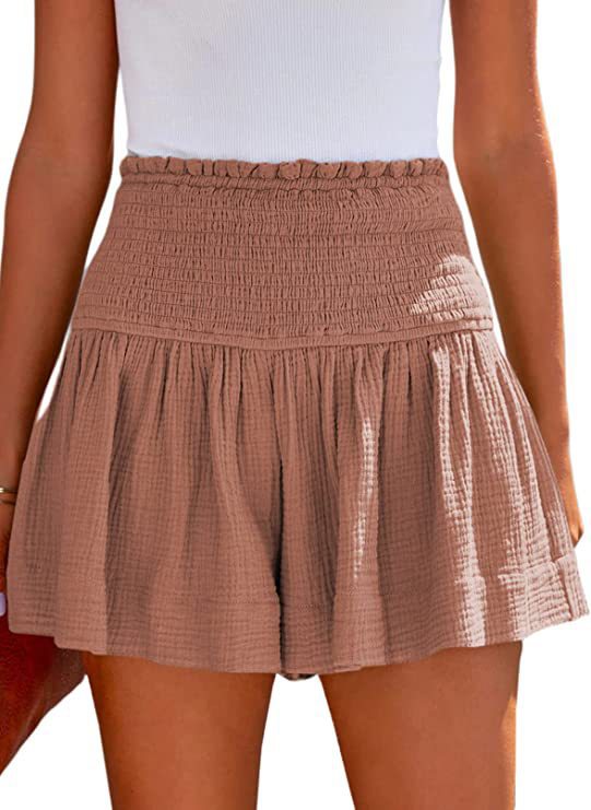 Dame luftige shorts med elastisk bund og voluminøs skørt effekt Stilla