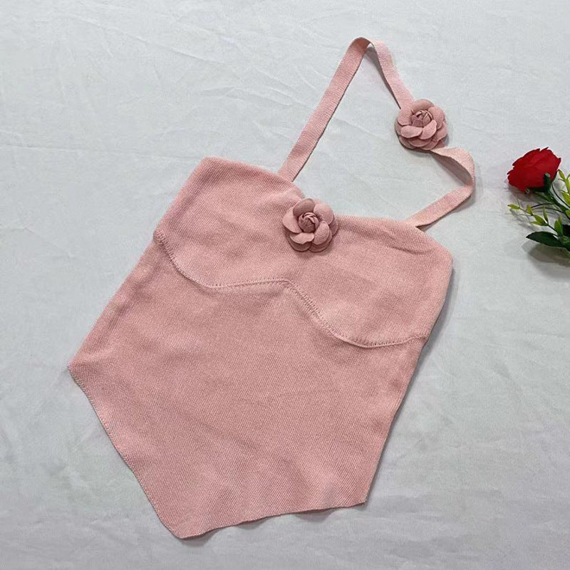 Dame Top med florale applikationer og elegant snit Stilla