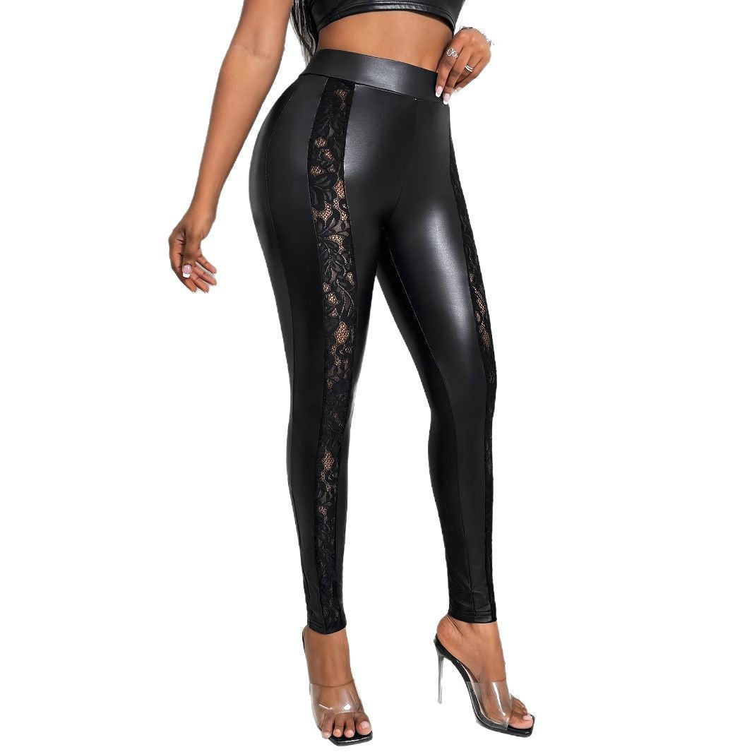 Dame Højskåret Leggings med Spidsedesign Stilla
