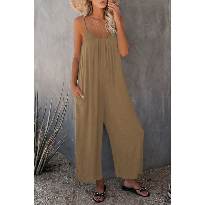 Dame let ærmeløs jumpsuit med lommer Stilla