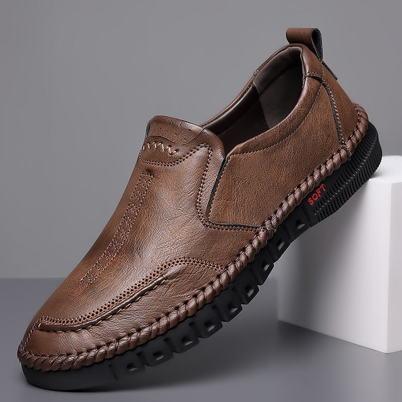 Herren slip-on sko i læder med blød sålkonstruktion Stilla
