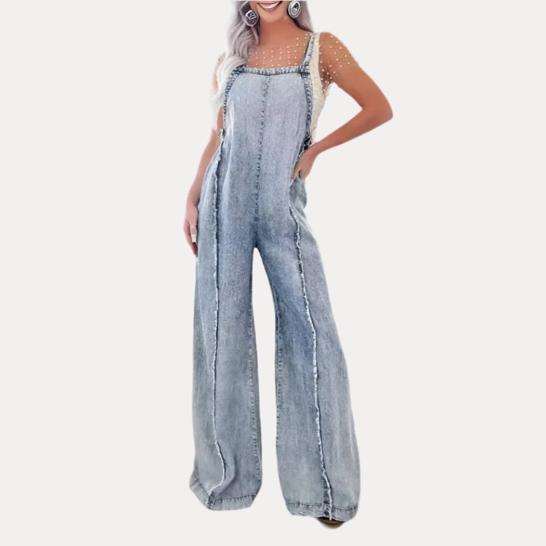 Stilla | Råkant Bred Ben Jumpsuit