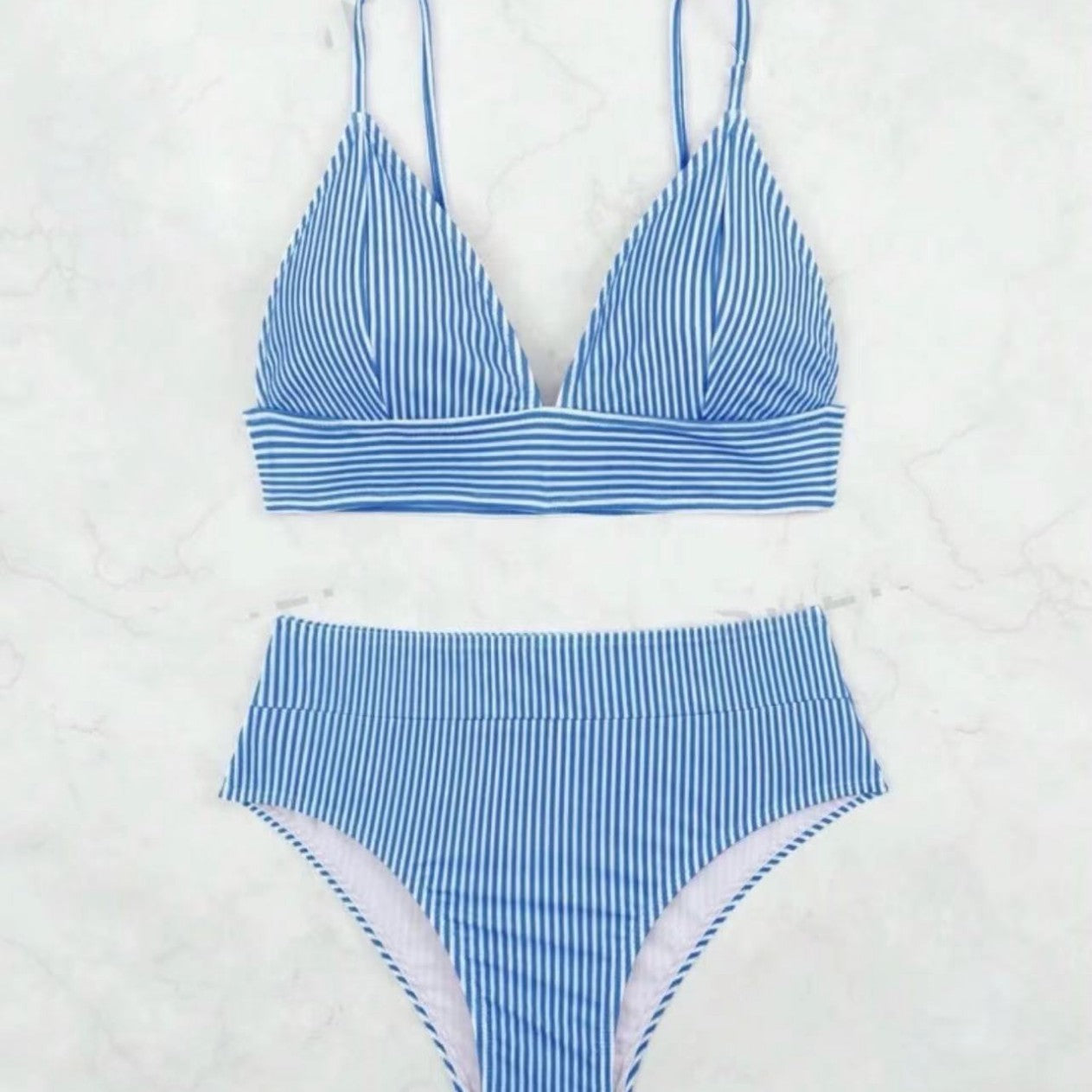 Kvinder stribet høj taljet bikini sæt Stilla
