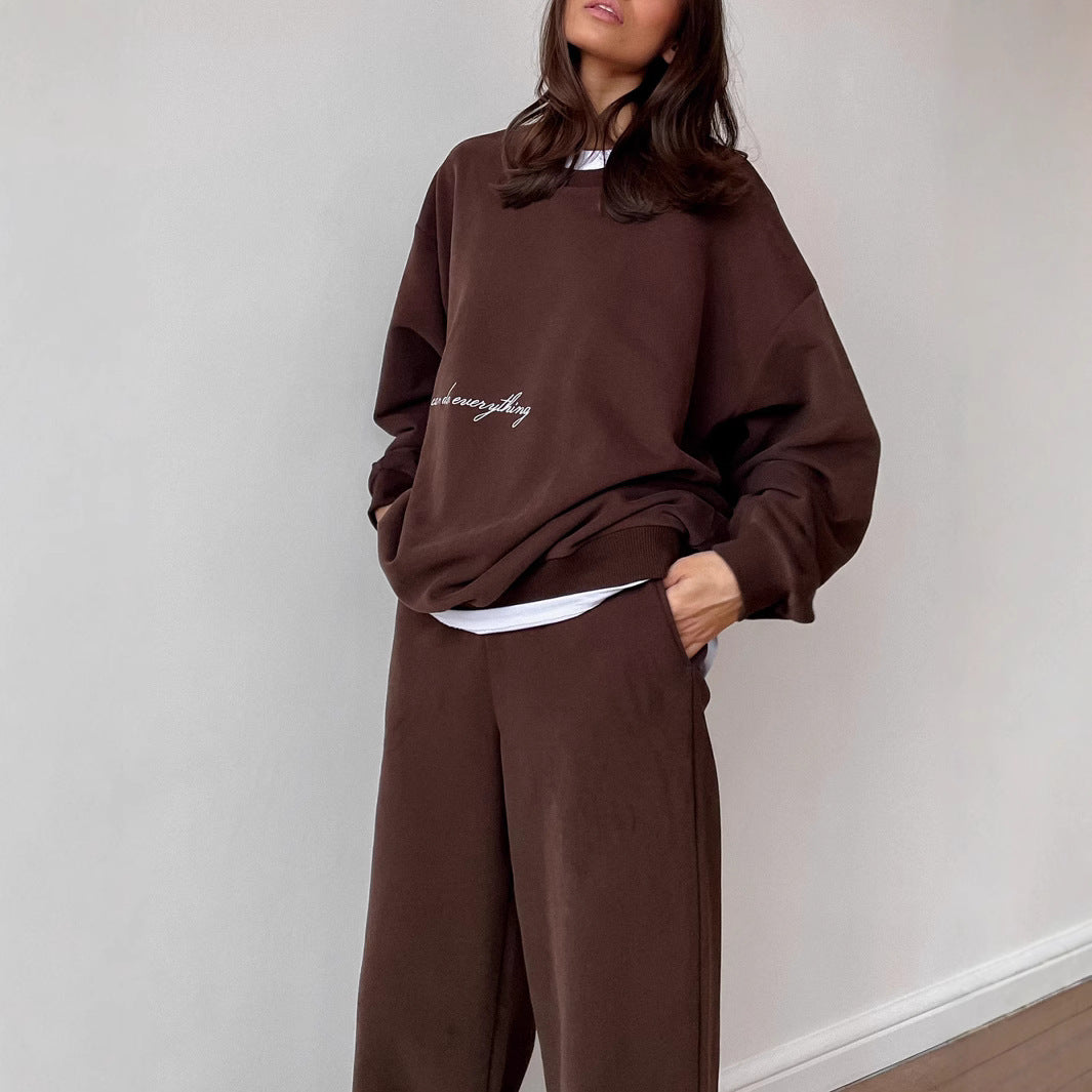 Dame afslappet oversized sweatshirt og behagelige joggingbukser Stilla