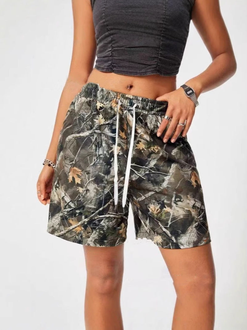 Dame fritidsshorts med camouflage mønster Stilla