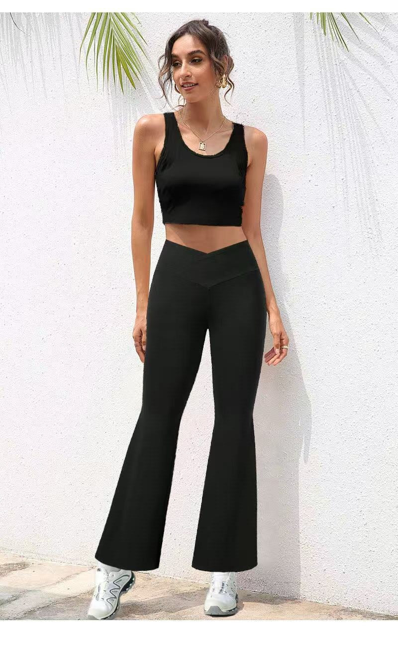 Dame Sporty Crop-Top med løstsiddende leggings Stilla