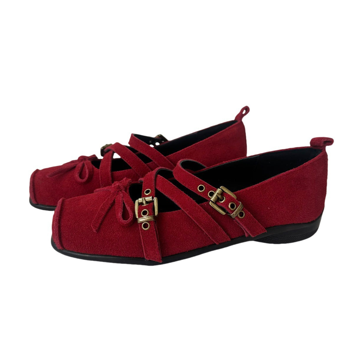 Dame Dekorative Sløjfe-Detail Metallic Mary Jane Ballerinas Stilla