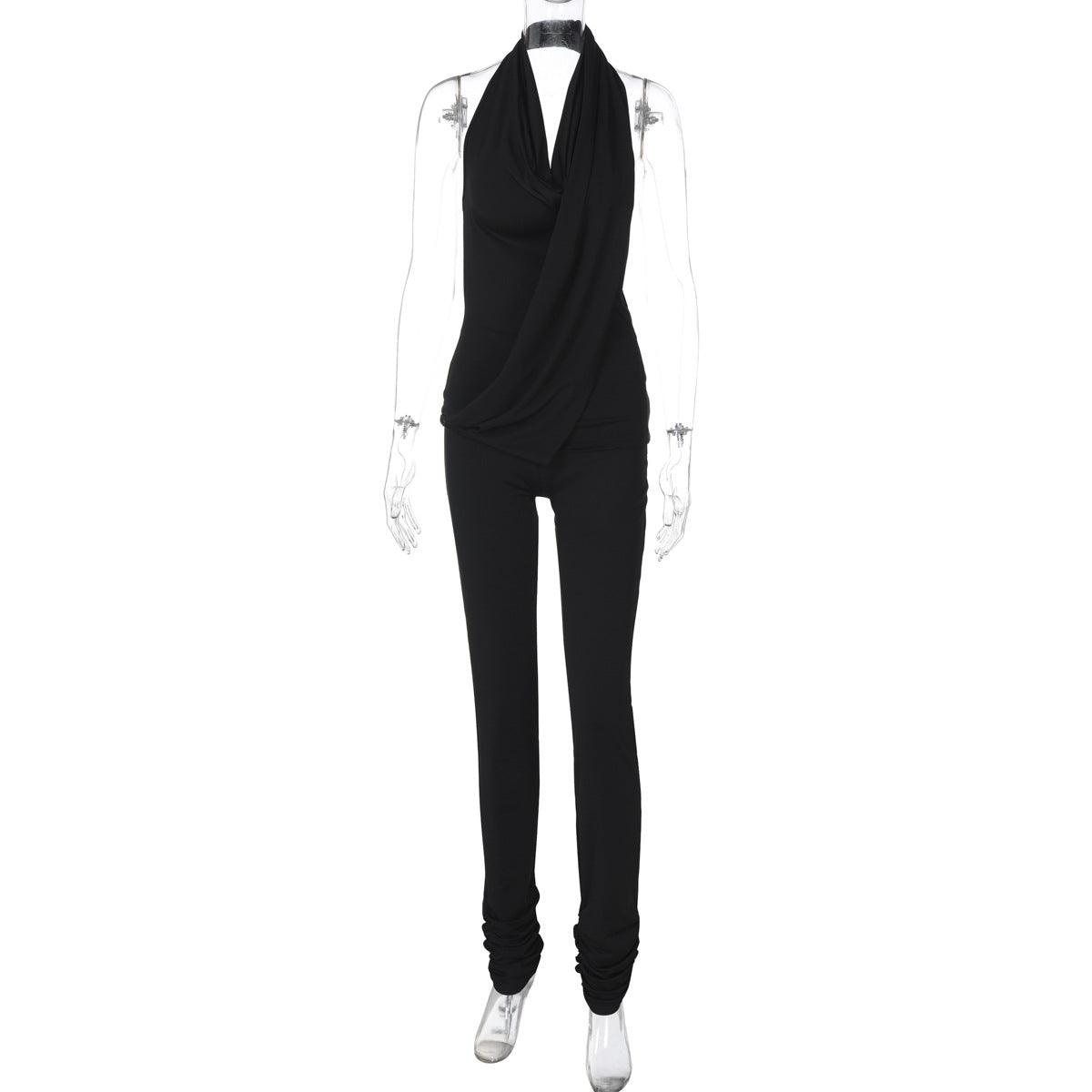Dame jumpsuit med elegant omslag-design og tætsiddende pasform Stilla