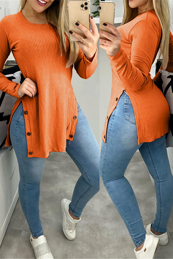 Stilla | Knap Spalte Asymmetrisk Tunika Top