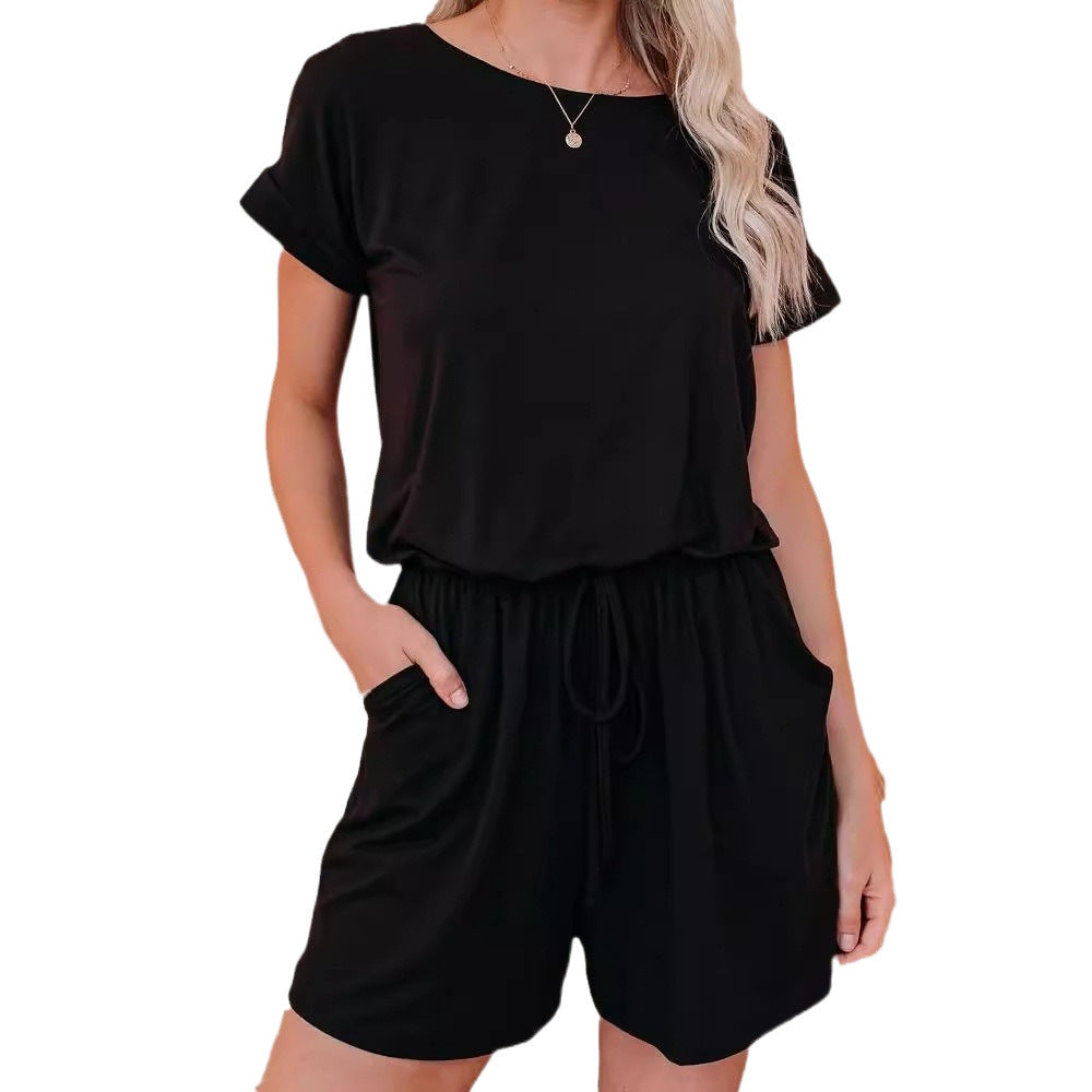 Dame Løs Jumpsuit med Gummibånd og praktiske Lommer Stilla