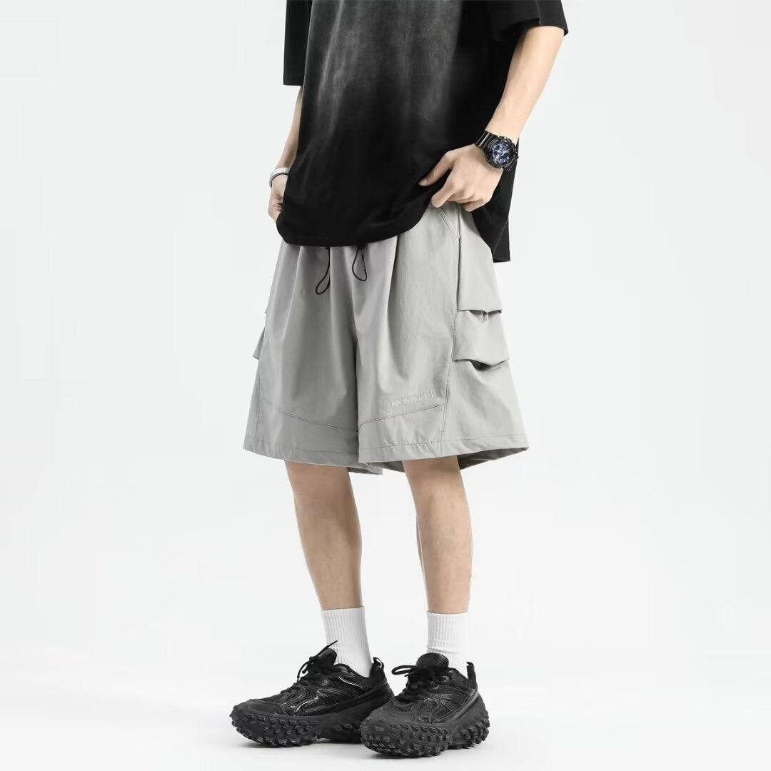 Herrer mode shorts med folder Stilla