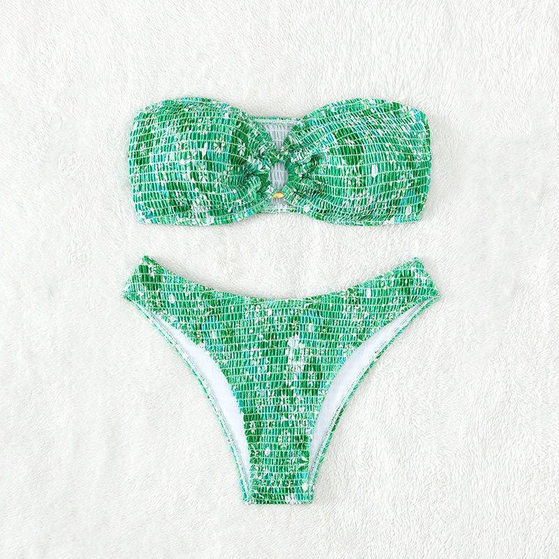 Bandeau-bikini-sæt til damer med midter-knude-detalje Stilla