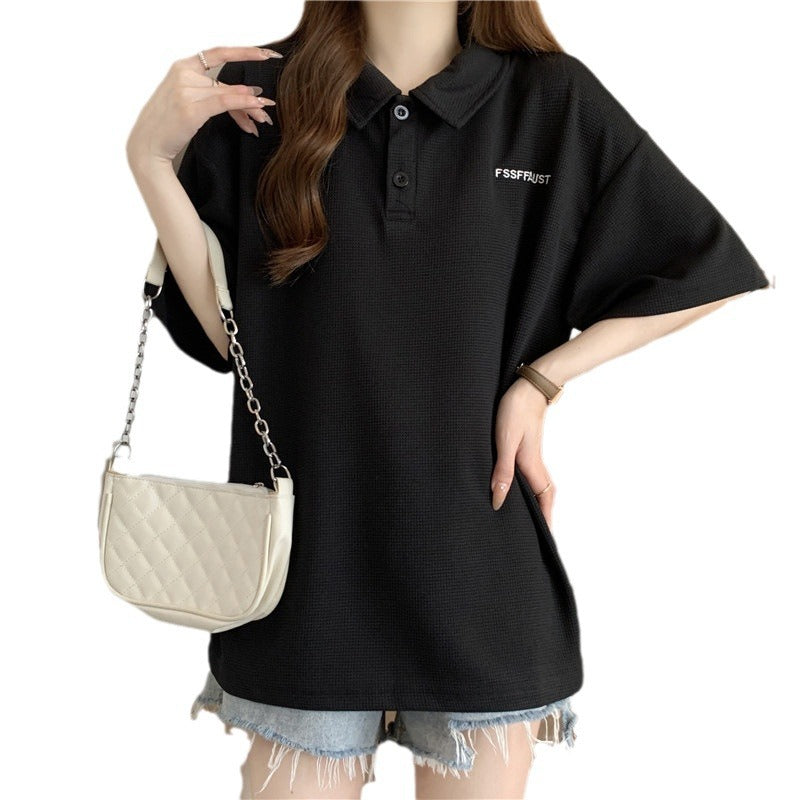 Femme Relaxed Fit Polo Tee med struktureret stof Stilla
