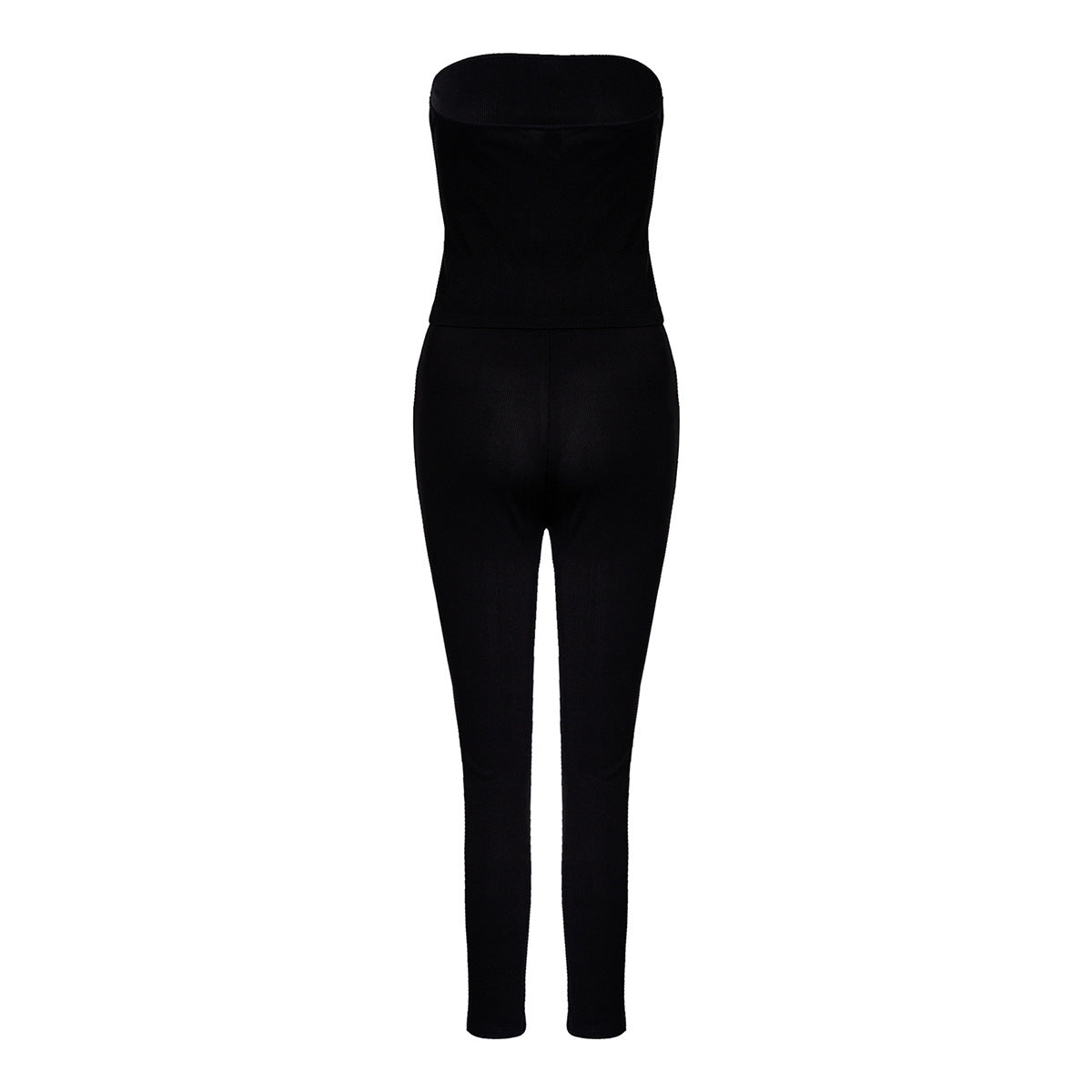 Dame figursyet strop-jumpsuit i ribmønster Stilla