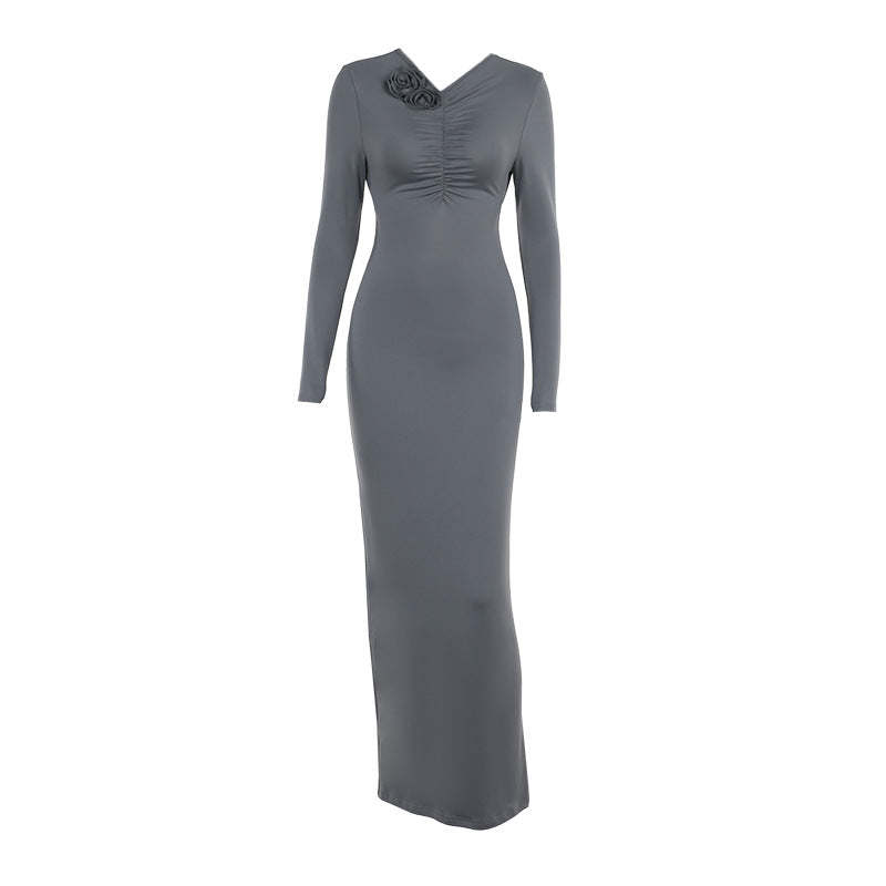 Dame Elegant Langærmet Maxi-Kjole Stilla 1751522433