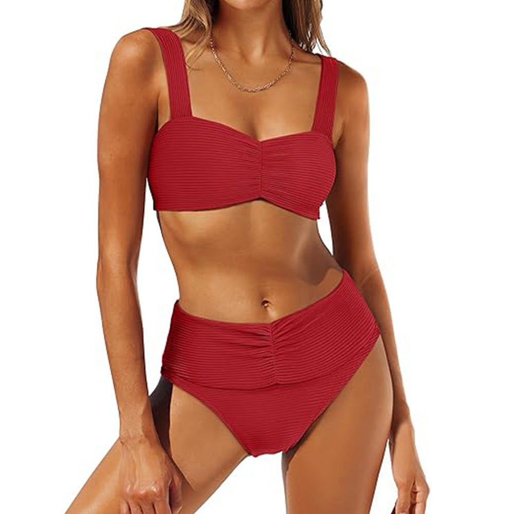 Dame bikini sæt med høj talje og struktureret top Stilla