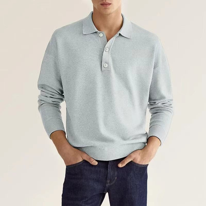Herre Langærmet Poloshirt med behagelig pasform og kvalitetsbomuldsblanding Stilla