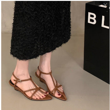 Femme Strappy Open-Toe Flade Sandaler med minimalistisk design Stilla