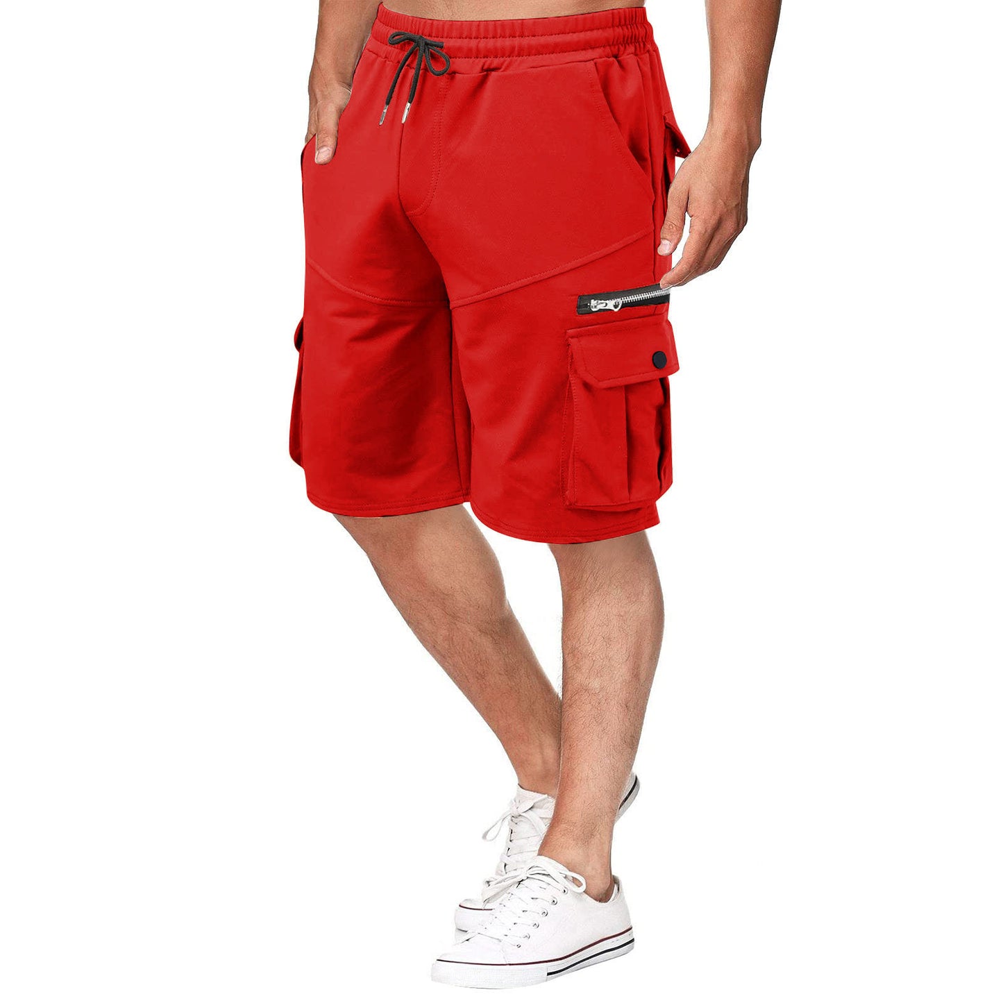 Herrer multifunktionelle Cargo-shorts med lynlås og praktiske lommer Stilla