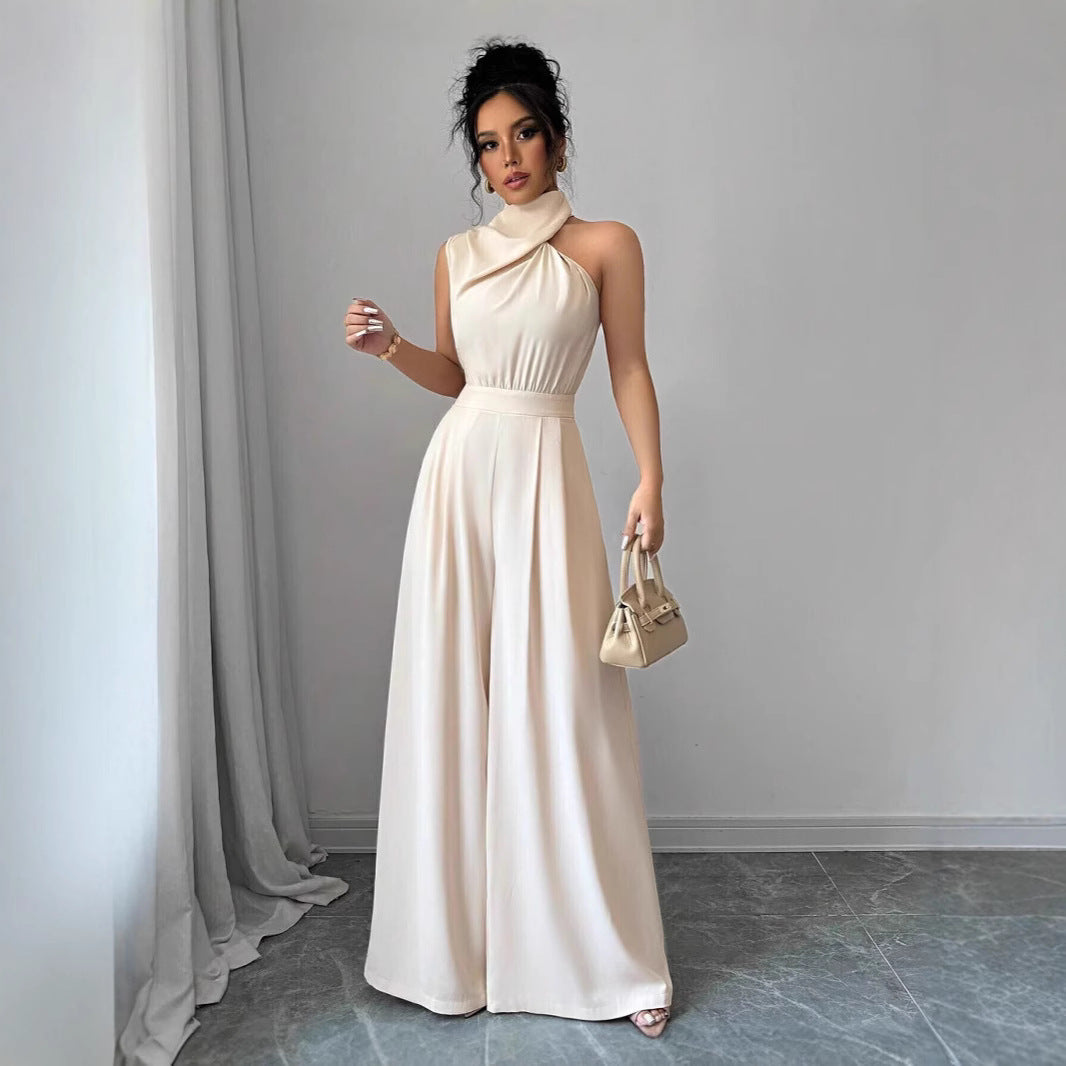 Dame Højkrave Bredbenet Jumpsuit Stilla