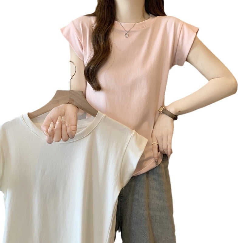 Femme Classic Rundhals bomulds T-shirt Stilla