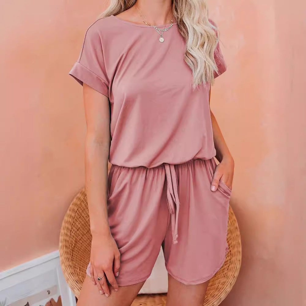 Dame Løs Jumpsuit med Gummibånd og praktiske Lommer Stilla