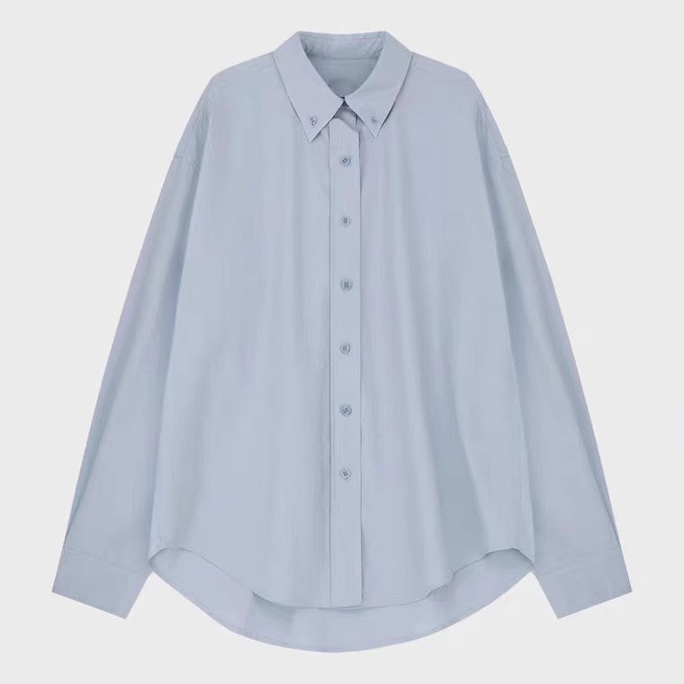 Dame afslappet overshirt-bluse lavet af kvalitets bomuldsblanding med behagelig pasform og fine detaljer Stilla