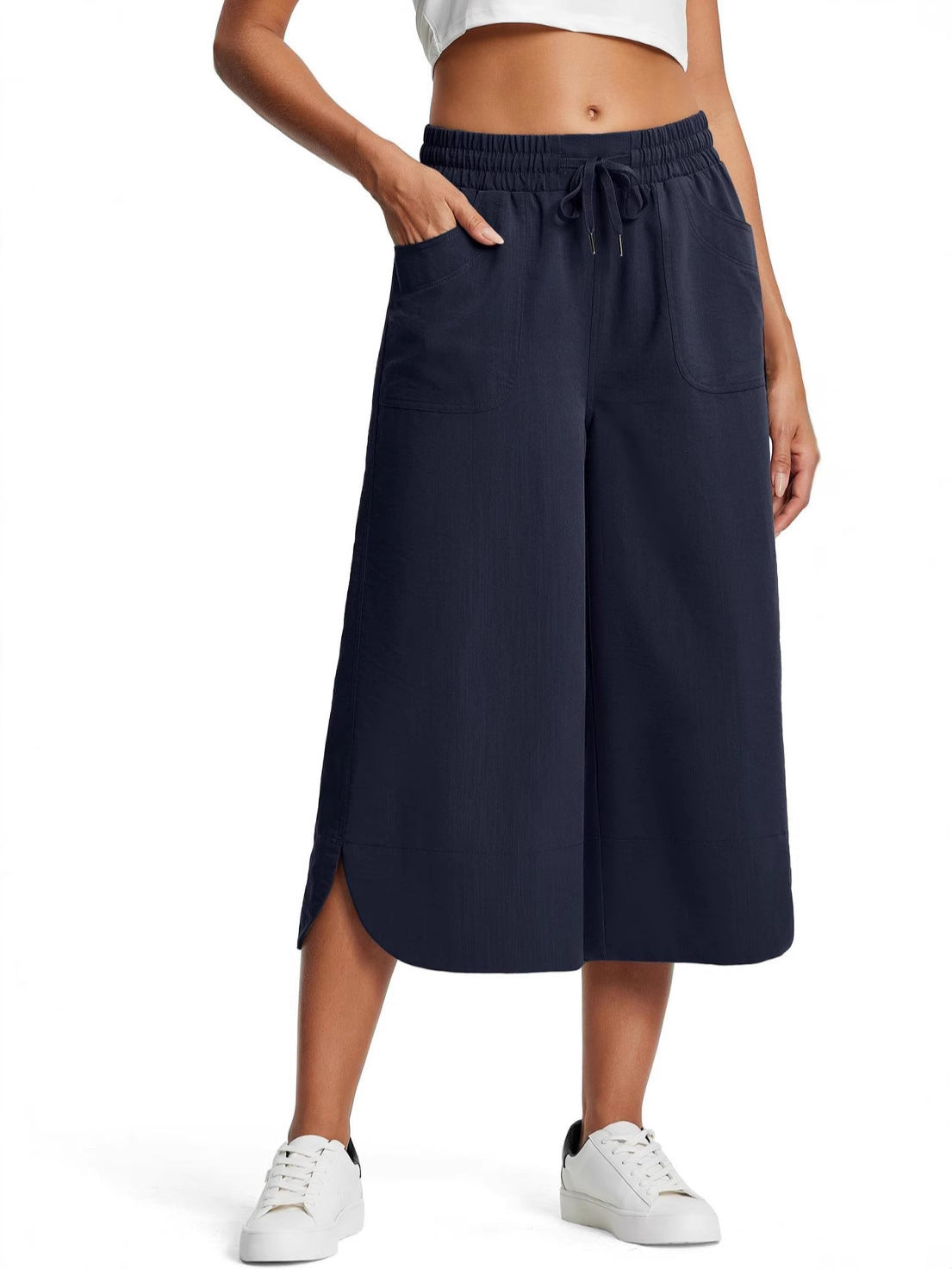 Dame culotte-bukser med elastisk talje og praktiske lommer Stilla